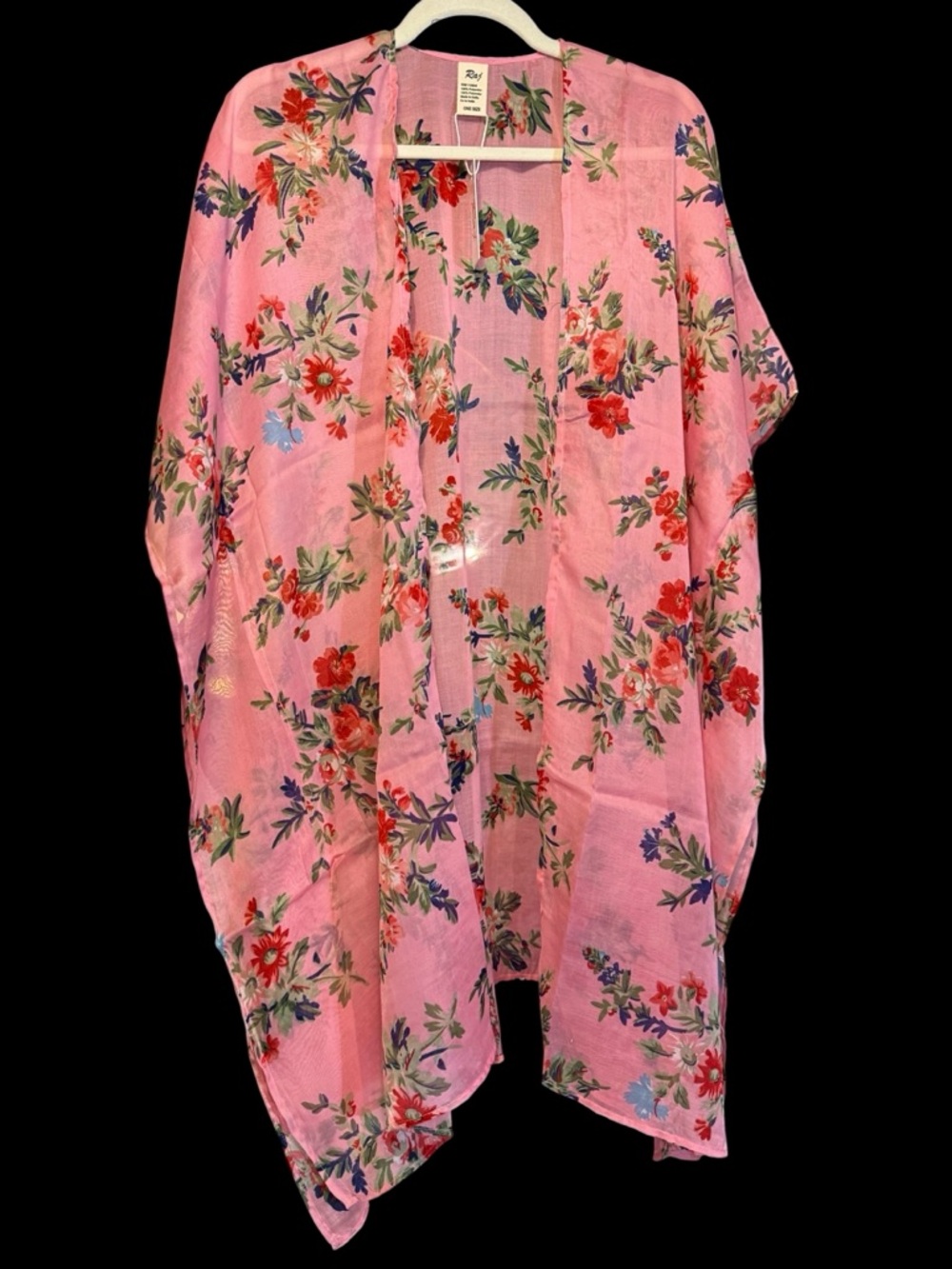 Raj Pink Floral Kimono Swim Cover-Up NWT